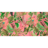 Cotton and Viscose Striped Seersucker Print - Pink Birds and Leaves - Mood Exclusive Birds of Paradise