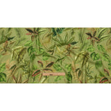 Cotton and Viscose Striped Seersucker Print - Green Leaves - Mood Exclusive Tropic Royale