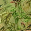 Cotton and Viscose Striped Seersucker Print - Green Leaves - Mood Exclusive Tropic Royale