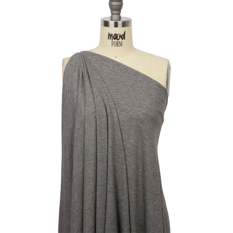 Heathered Pewter Lightweight Rayon Rib Knit