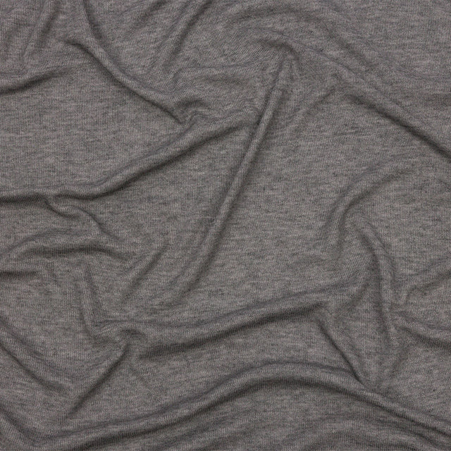 Heathered Pewter Lightweight Rayon Rib Knit