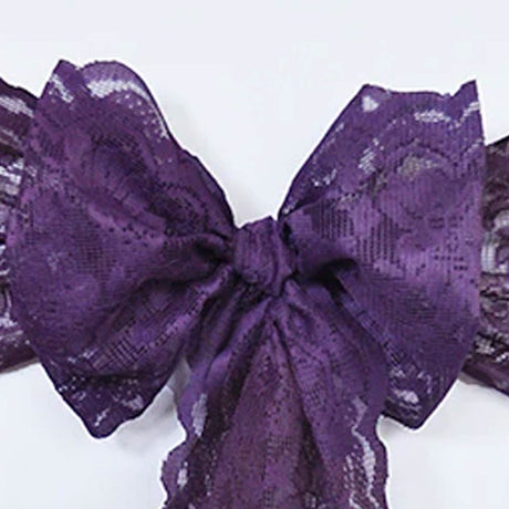 10 Pieces Elegant Eggplant Caspari Lace Chair Sashes for Weddings 9" x 108"