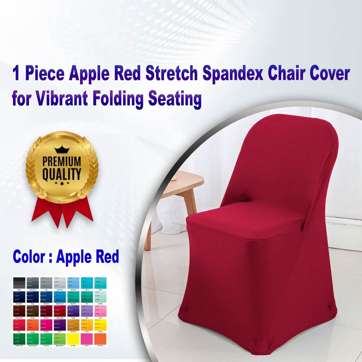 1 Piece Apple Red Stretch Spandex Chair Cover for Vibrant Folding Seating