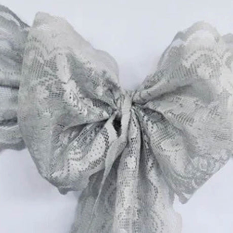 10 Pieces Silver Caspari Lace Chair Sashes for Sophisticated Event Decor 9x108 Inches