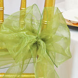 10 Pieces Moss Green Organza Chair Sashes 8"x108" Elegant Wedding & Event Decor