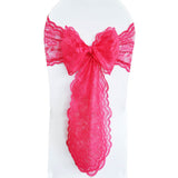 10 Pieces Fuchsia Caspari Lace Chair Sashes Vibrant Wedding and Event Decor 9" x 108"