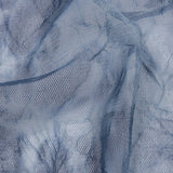 Indigo Tie Dye Crinkled Polyester Stretch Tulle
