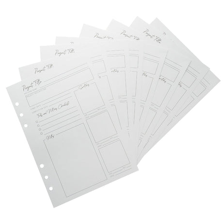 Mood Designer Sewing Planner Project Page Refills - 5.82" x 8.26", A5, 24 Pages