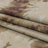 Beige, Taupe and Burgundy Tie Dye Stretch Cotton Canvas