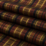 Olive, Burgundy and Black Plaid Polyester Jacquard