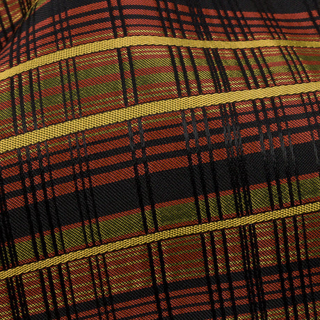 Olive, Burgundy and Black Plaid Polyester Jacquard