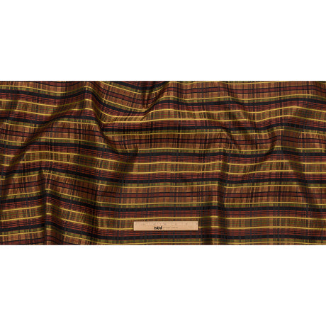 Olive, Burgundy and Black Plaid Polyester Jacquard