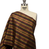 Olive, Burgundy and Black Plaid Polyester Jacquard