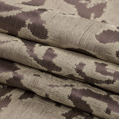 Dusty Lilac and Oatmeal Abstracted Leaves Polyester Jacquard