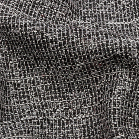 Black, White and Silver Metallic Polyester Tweed