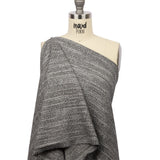 Black, White and Silver Metallic Polyester Tweed