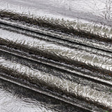 Crinkled Mirror Vinyl with Fabric Backing - Silver - Ingot Collection