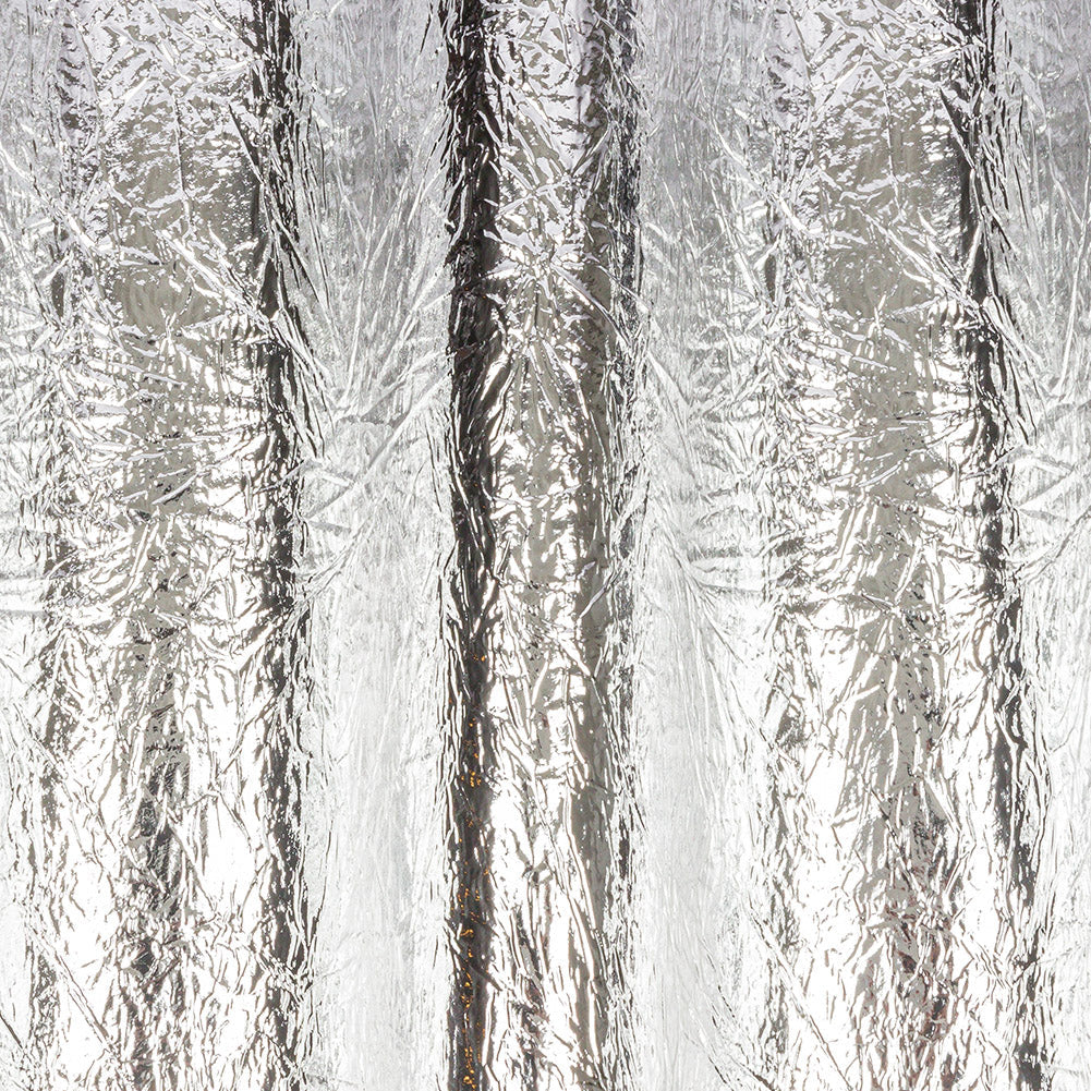 Crinkled Mirror Vinyl with Fabric Backing - Silver - Ingot Collection