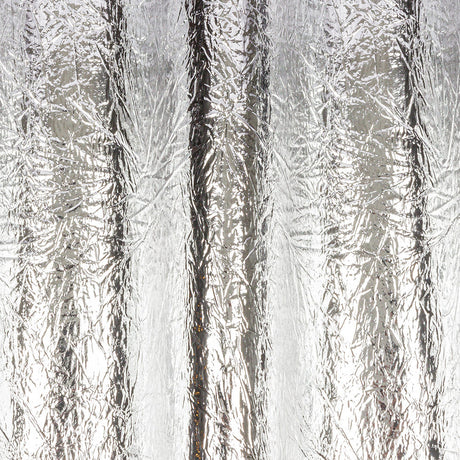 Crinkled Mirror Vinyl with Fabric Backing - Silver - Ingot Collection