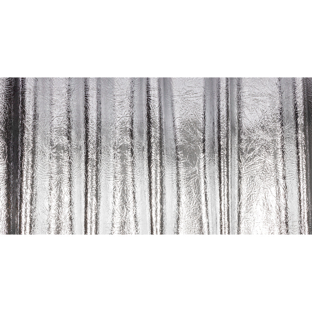 Crinkled Mirror Vinyl with Fabric Backing - Silver - Ingot Collection
