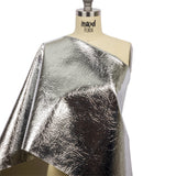Crinkled Mirror Vinyl with Fabric Backing - Silver - Ingot Collection