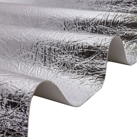 Crinkled Mirror Vinyl with Fabric Backing - Silver - Ingot Collection
