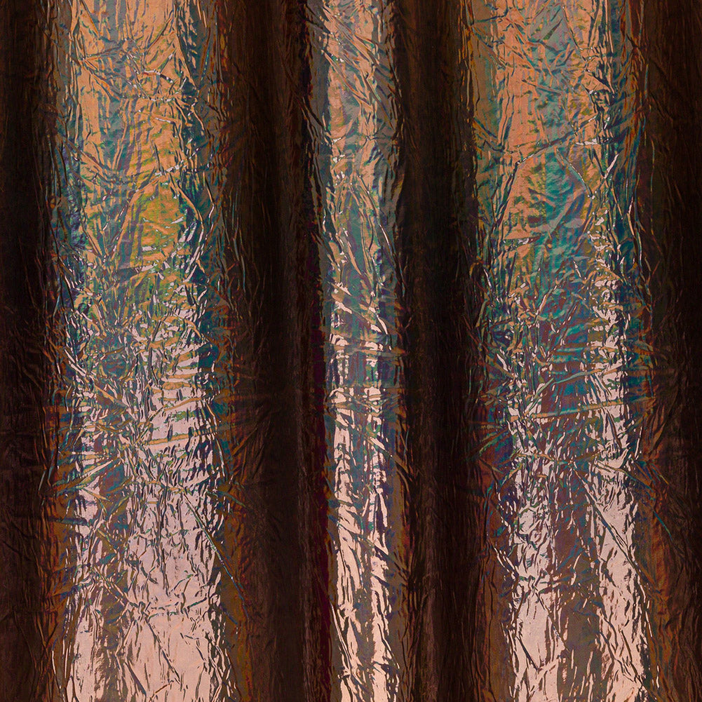 Crinkled Mirror Vinyl with Fabric Backing - Holographic Gray - Ingot Collection