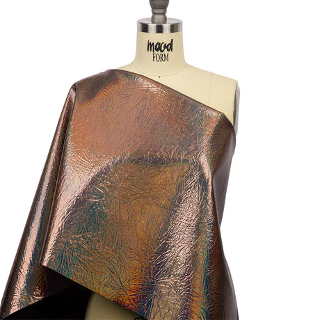 Crinkled Mirror Vinyl with Fabric Backing - Holographic Gray - Ingot Collection