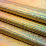 Crinkled Mirror Vinyl with Fabric Backing - Holographic Gold - Ingot Collection