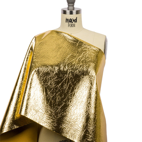 Crinkled Mirror Vinyl with Fabric Backing - Gold - Ingot Collection