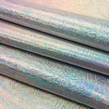 Crinkled Mirror Vinyl with Fabric Backing - Holographic Silver - Ingot Collection