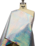 Crinkled Mirror Vinyl with Fabric Backing - Holographic Silver - Ingot Collection
