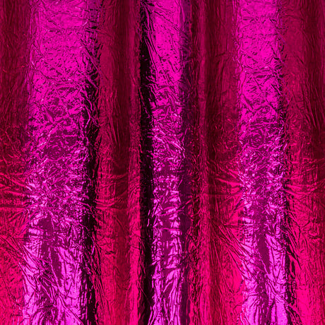 Crinkled Mirror Vinyl with Fabric Backing - Fuchsia - Ingot Collection