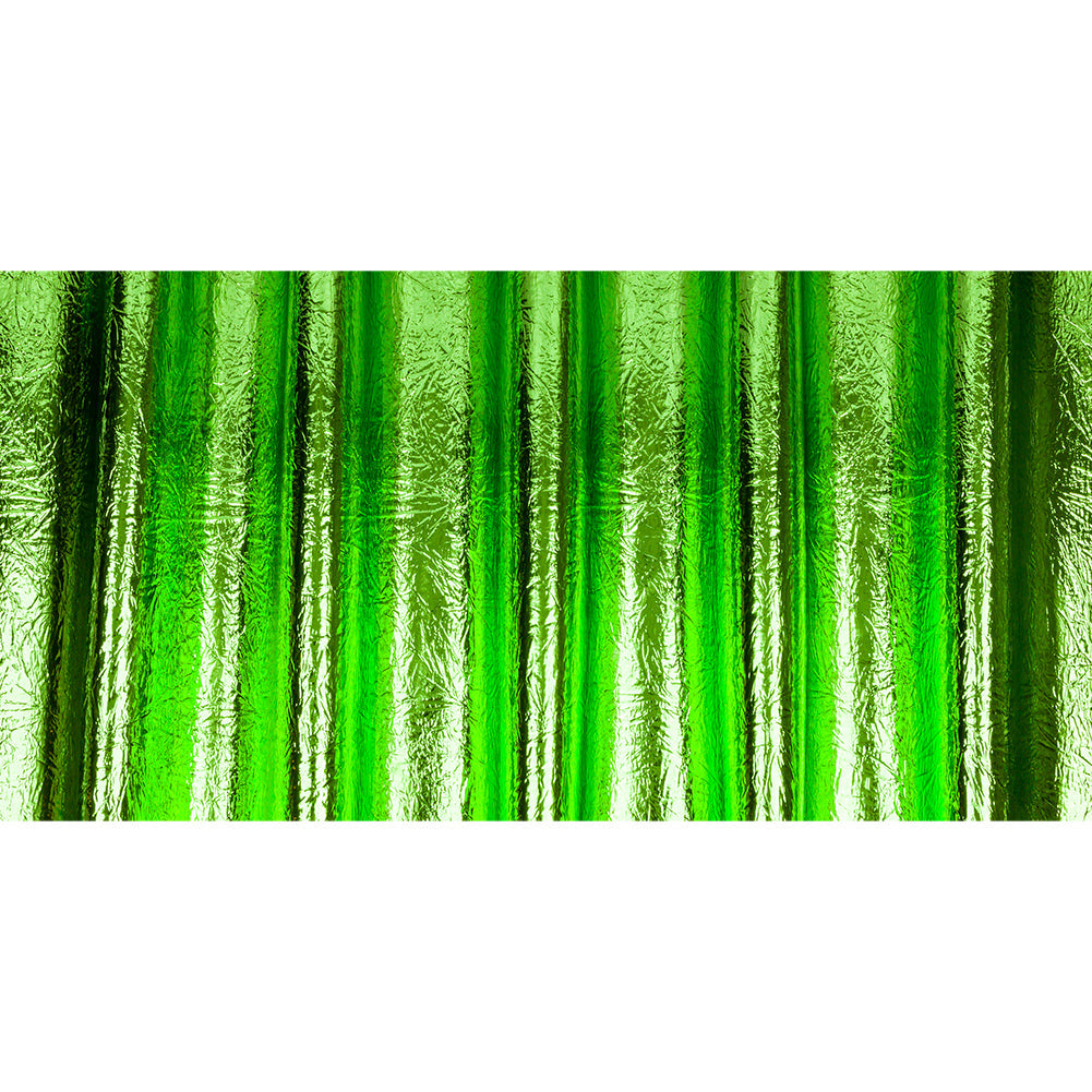 Crinkled Mirror Vinyl with Fabric Backing - Green - Ingot Collection