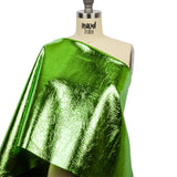 Crinkled Mirror Vinyl with Fabric Backing - Green - Ingot Collection