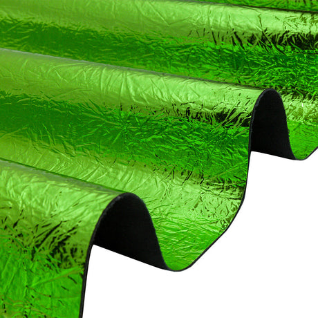 Crinkled Mirror Vinyl with Fabric Backing - Green - Ingot Collection