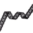 Black Floral Scalloped Lace Trim - 1.125"