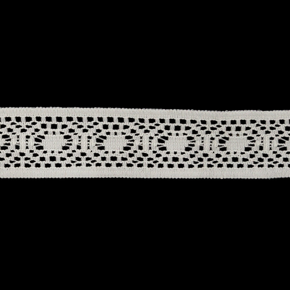 Famous NYC Designer Off White Geometric Lace Trim - 0.625"