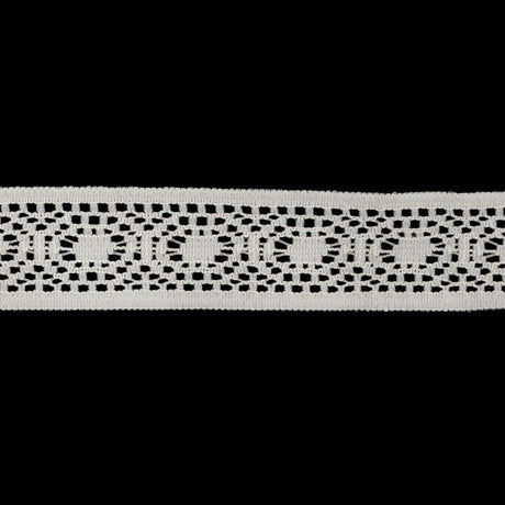 Famous NYC Designer Off White Geometric Lace Trim - 0.625"