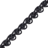 Famous NYC Designer Black and Gray Striped Swirls Gimp Braided Trim - 0.375"