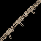 Famous NYC Designer Beige Button Loop Gimp Braided Trim - 0.75"