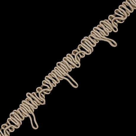 Famous NYC Designer Beige Button Loop Gimp Braided Trim - 0.75"