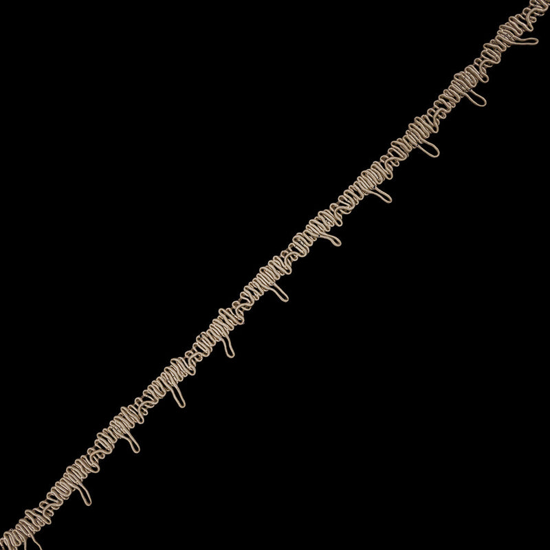 Famous NYC Designer Beige Button Loop Gimp Braided Trim - 0.75"
