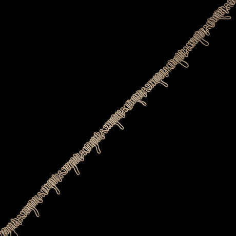 Famous NYC Designer Beige Button Loop Gimp Braided Trim - 0.75"