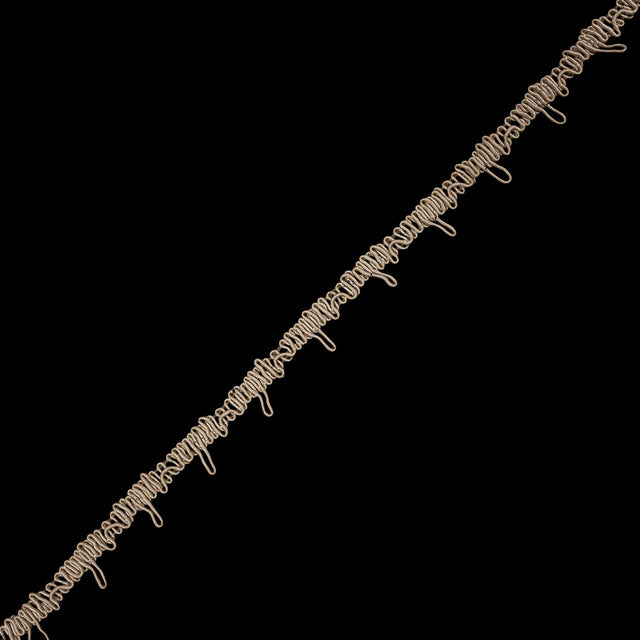Famous NYC Designer Beige Button Loop Gimp Braided Trim - 0.75"
