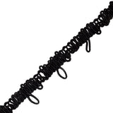 Famous NYC Designer Black Button Loop Gimp Braided Trim - 0.75"