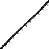 Famous NYC Designer Black Button Loop Gimp Braided Trim - 0.75"