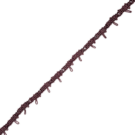 Famous NYC Designer Plum Wine Button Loop Gimp Braided Trim - 0.75"