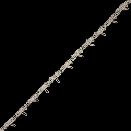 Famous NYC Designer Ivory Button Loop Gimp Braided Trim - 0.75"