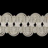 Famous NYC Designer Ivory Arches and Crosses Gimp Braided Trim - 1.375"